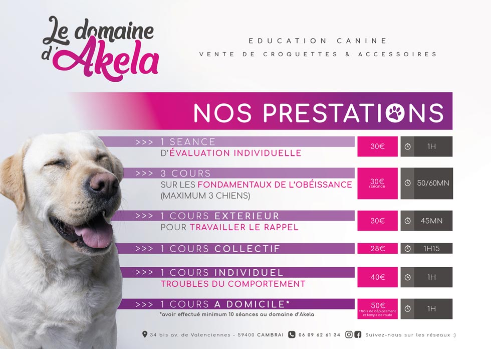 Tarif domaine Akela Tarif domaine Akela